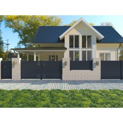 Cancello scorrevole in alluminio moderno 350x158cm FANCY TIME - X-Metal