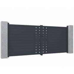 Cancello a battente in alluminio moderno 392x158cm FANCY FILM - X-Metal