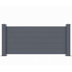 Recinzione in alluminio antracite GARDE 190xH.89cm - X-Metal - 2 pali inclusi