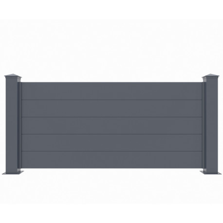 Recinzione in alluminio antracite GARDE 190xH.89cm - X-Metal - 2 pali inclusi
