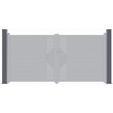 Palo in alluminio antracite per cancelli X-Metal - H.190cm